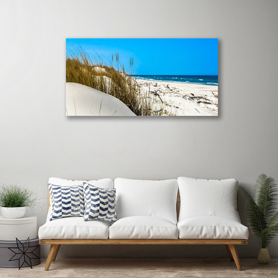 Canvas print Beach landscape green white