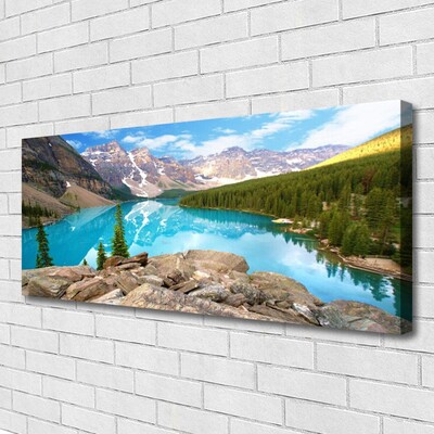 Canvas print Mountains seewald nature grey blue green