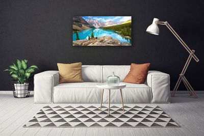 Canvas print Mountains seewald nature grey blue green