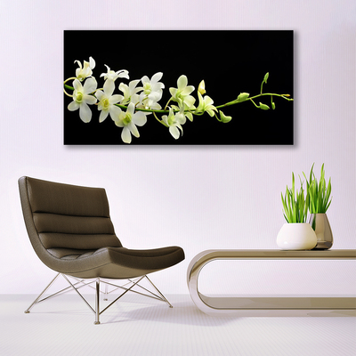 Canvas print Flowers floral white green