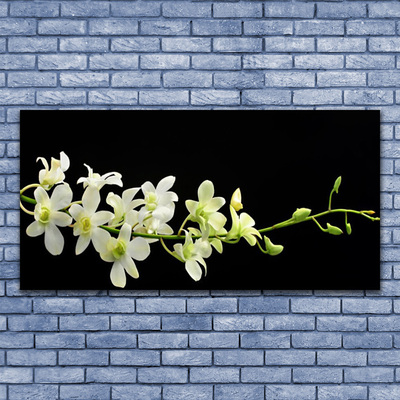 Canvas print Flowers floral white green