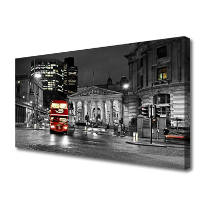 Canvas print City houses red grey