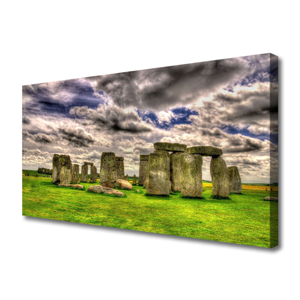 Canvas print Stones landscape grey green