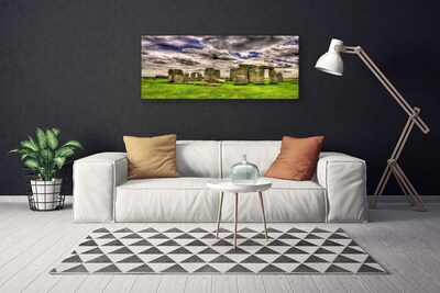 Canvas print Stones landscape grey green