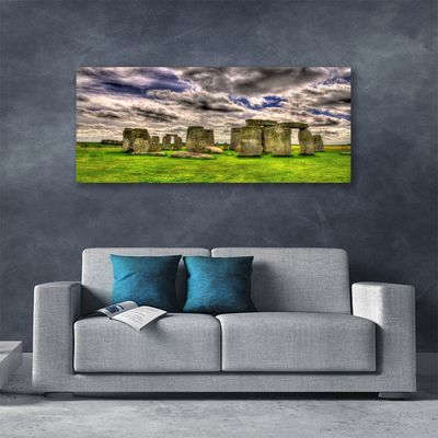 Canvas print Stones landscape grey green