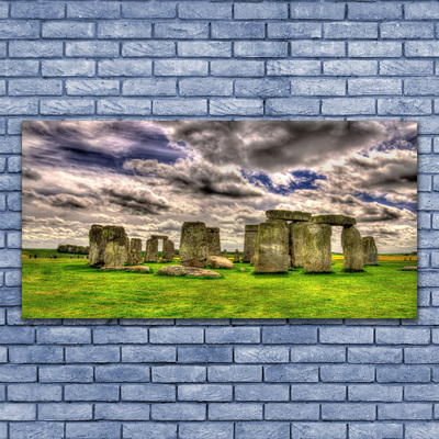 Canvas print Stones landscape grey green