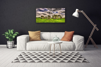 Canvas print Stones landscape grey green