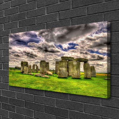 Canvas print Stones landscape grey green