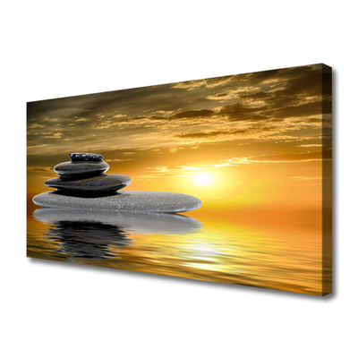 Canvas print Stones art grey black