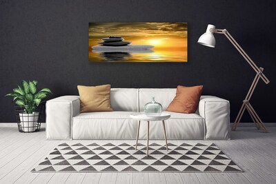 Canvas print Stones art grey black