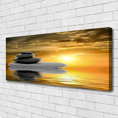 Canvas print Stones art grey black