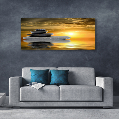 Canvas print Stones art grey black