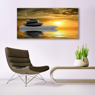 Canvas print Stones art grey black