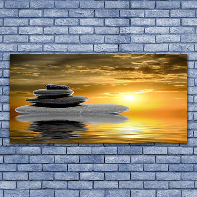 Canvas print Stones art grey black