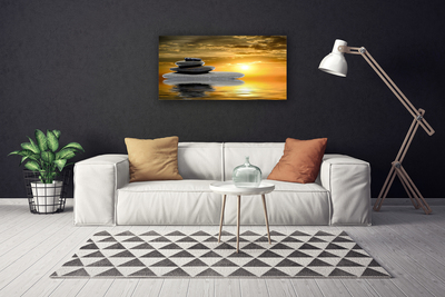 Canvas print Stones art grey black