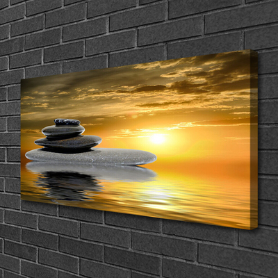 Canvas print Stones art grey black