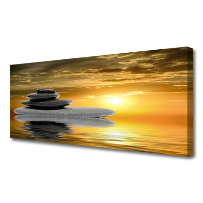 Canvas print Stones art grey black