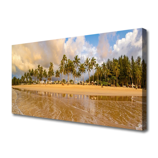 Canvas print Beach landscape yellow green