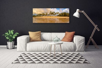 Canvas print Beach landscape yellow green