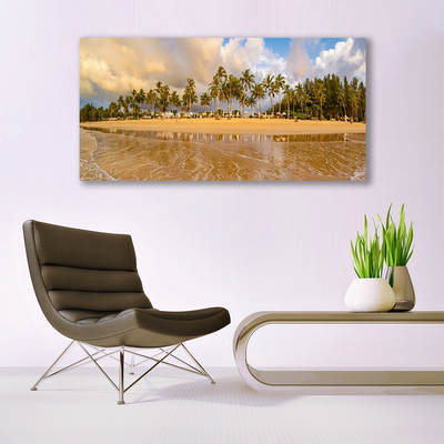 Canvas print Beach landscape yellow green