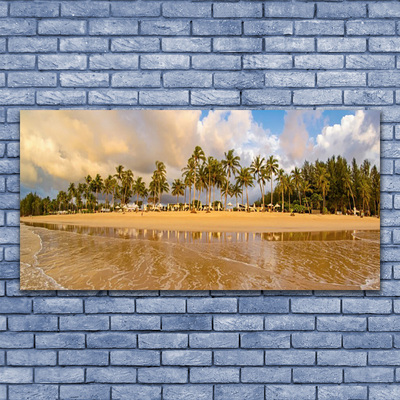 Canvas print Beach landscape yellow green