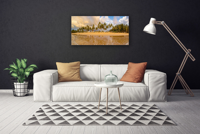 Canvas print Beach landscape yellow green