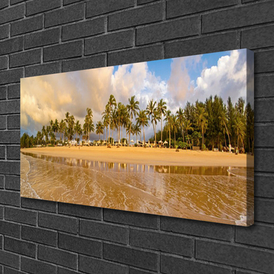 Canvas print Beach landscape yellow green