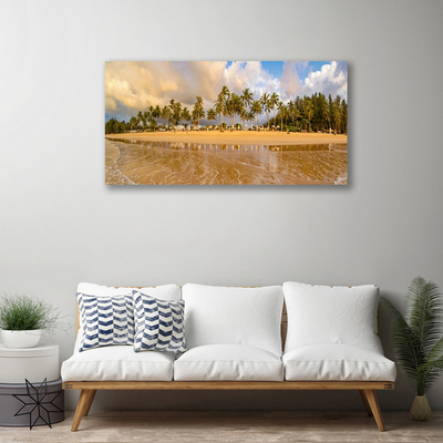 Canvas print Beach landscape yellow green