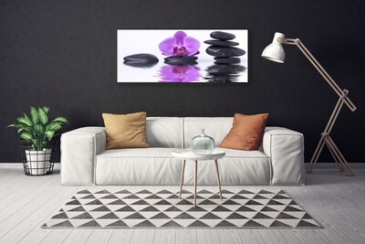 Canvas print Flower stones art pink grey