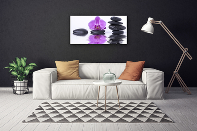 Canvas print Flower stones art pink grey