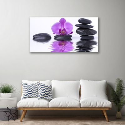 Canvas print Flower stones art pink grey