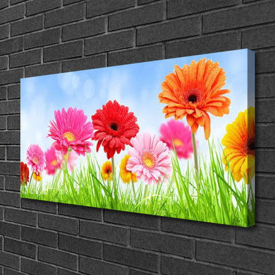 Canvas print Flowers grass floral multi