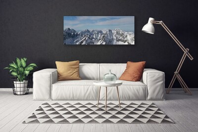 Canvas print Mountains landscape grey white