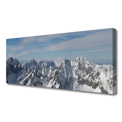 Canvas print Mountains landscape grey white