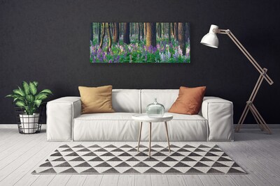 Canvas print Forest nature brown purple green