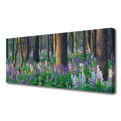 Canvas print Forest nature brown purple green