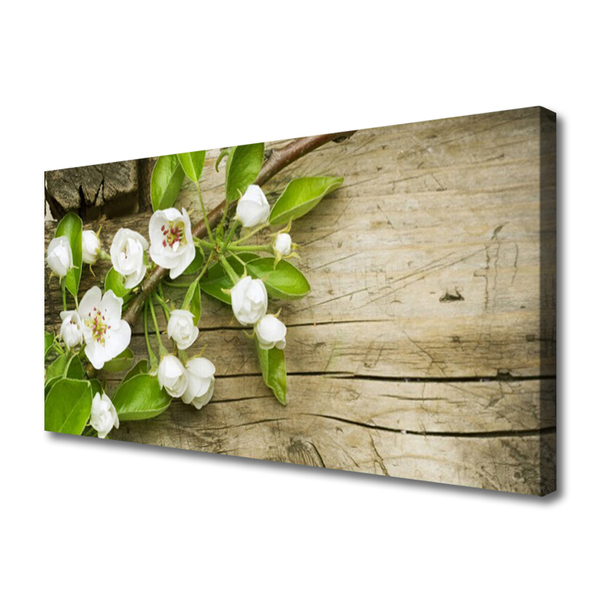 Canvas print Flowers floral white green