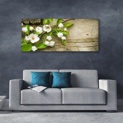 Canvas print Flowers floral white green