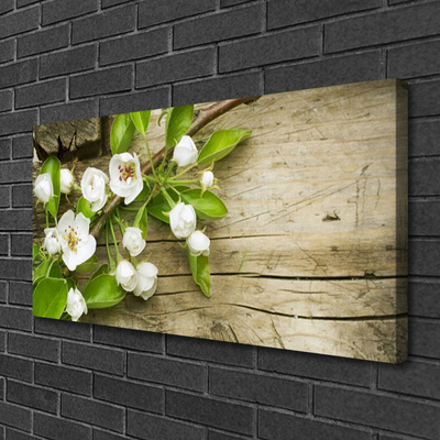 Canvas print Flowers floral white green