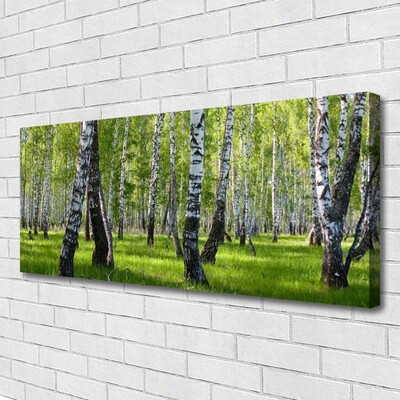 Canvas print Forest nature black white green