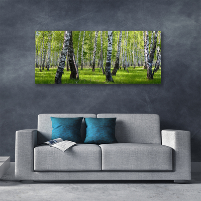 Canvas print Forest nature black white green