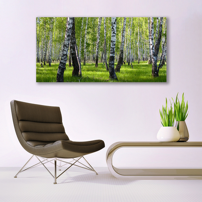 Canvas print Forest nature black white green