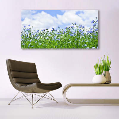 Canvas print Flowers nature purple green