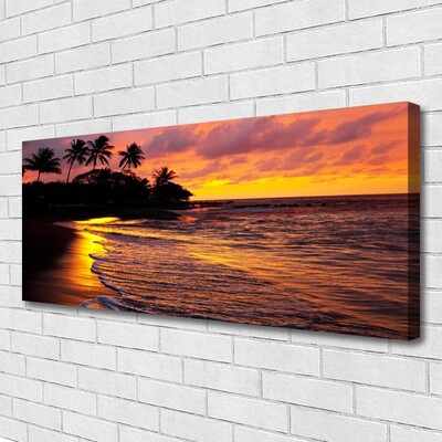 Canvas print Sea landscape yellow black