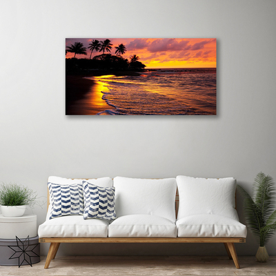 Canvas print Sea landscape yellow black