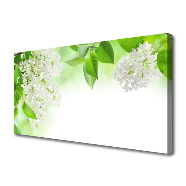 Canvas print Petals floral white green