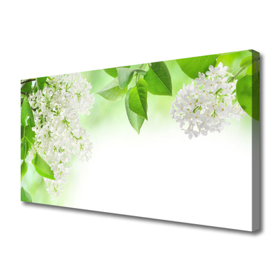 Canvas print Petals floral white green