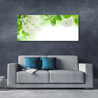 Canvas print Petals floral white green