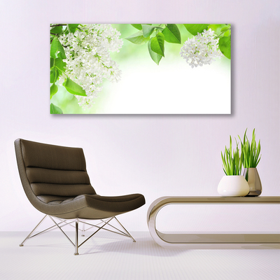 Canvas print Petals floral white green