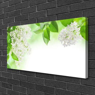 Canvas print Petals floral white green